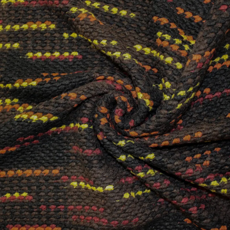 Tessuto uncinetto misto lana per calde cappe e cappotti colori autunnali