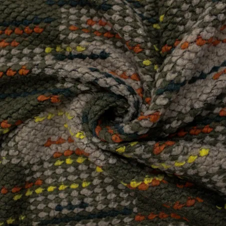 Tessuto deadstock effetto uncinetto in misto lana per cappotto donna