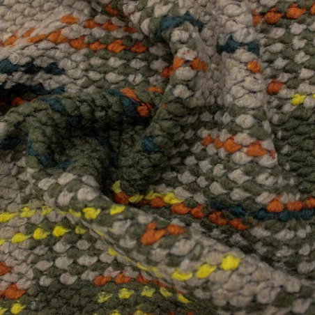 Tessuto deadstock effetto uncinetto in misto lana per cappotto donna