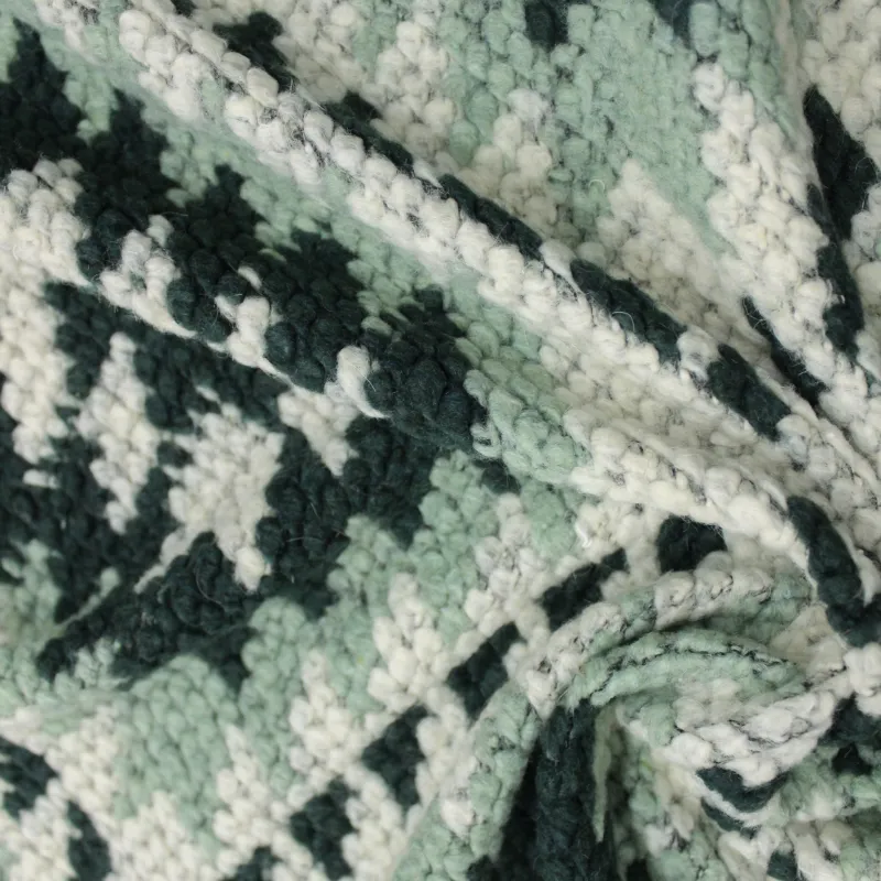 Tessuto uncinetto verde unisex | tessuti deadstock