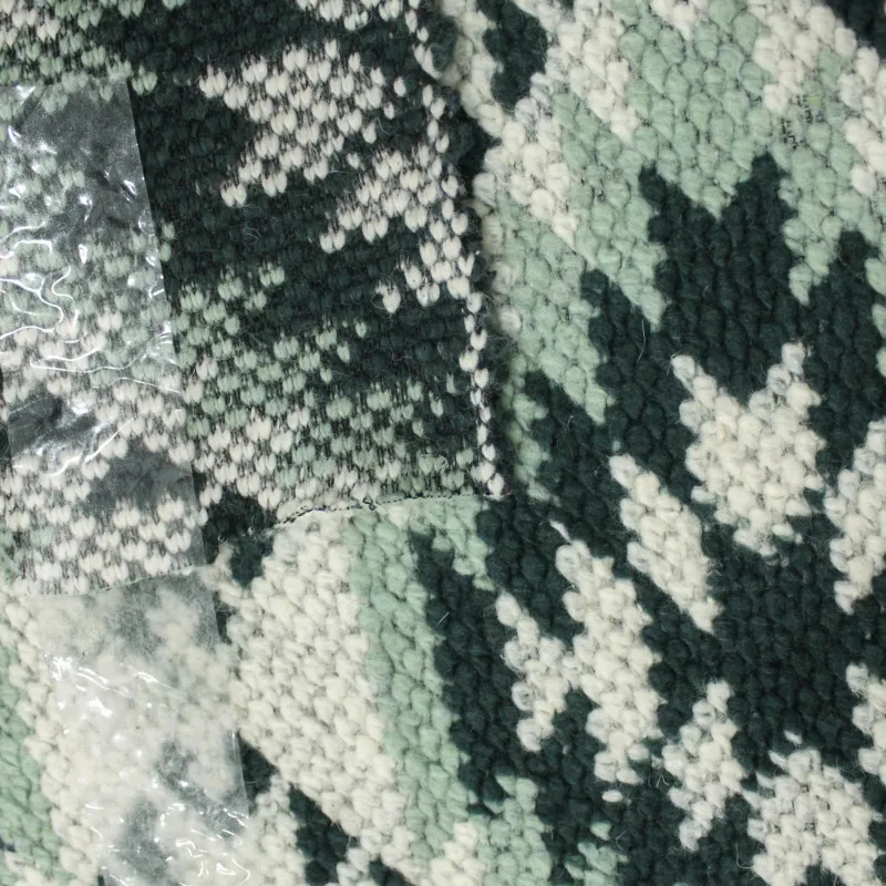 Tessuto uncinetto verde unisex | tessuti deadstock