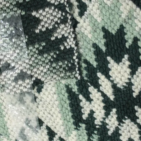 Tessuto uncinetto verde unisex | tessuti deadstock