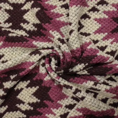 Cappotto uncinetto fucsia per donna e bambini| tessuti deadstock