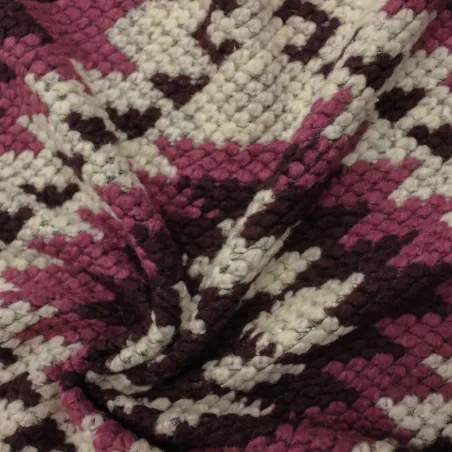 Cappotto uncinetto fucsia per donna e bambini| tessuti deadstock