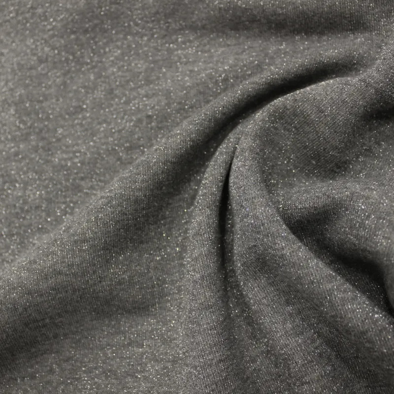 Tessuto in Felpa - grigio Lurex | OEKO-TEX
