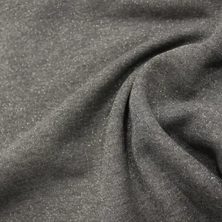 Tessuto in Felpa - grigio Lurex | OEKO-TEX