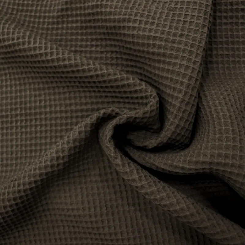 Tessuto waffle in cotone grigio - Tessuti fai da te | IL TESSUTAIO