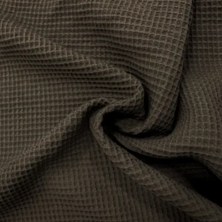 Tessuto waffle in cotone grigio - Tessuti fai da te | IL TESSUTAIO
