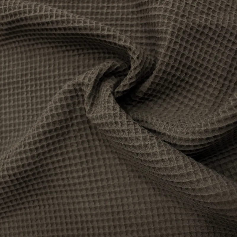 Tessuto waffle in cotone grigio - Tessuti fai da te | IL TESSUTAIO