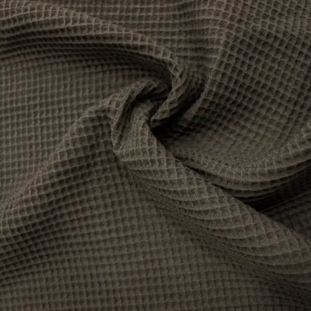 Tessuto waffle in cotone grigio - Tessuti fai da te | IL TESSUTAIO