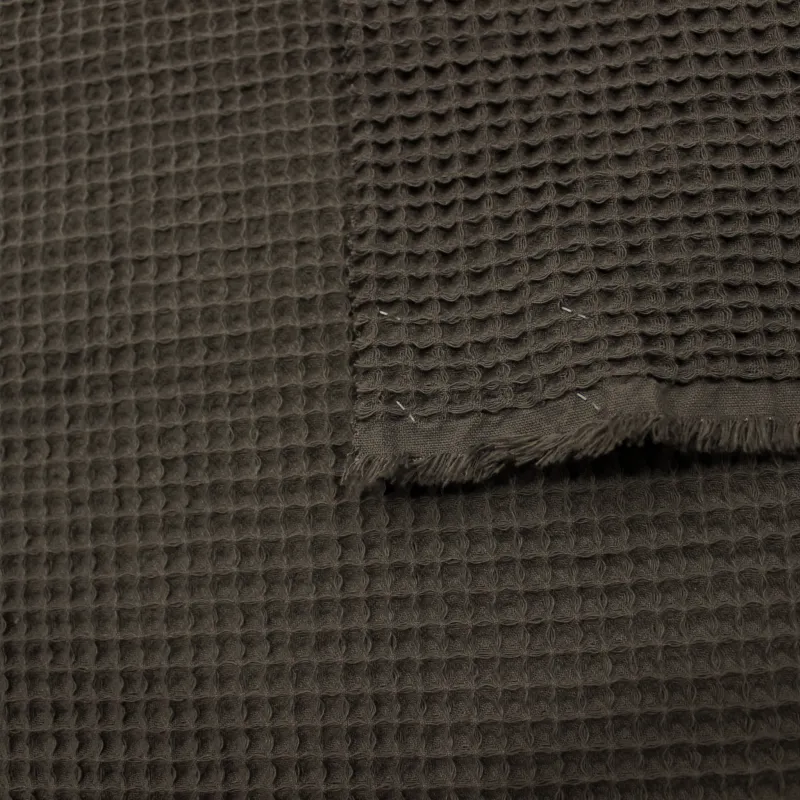 Tessuto waffle in cotone grigio - Tessuti fai da te | IL TESSUTAIO