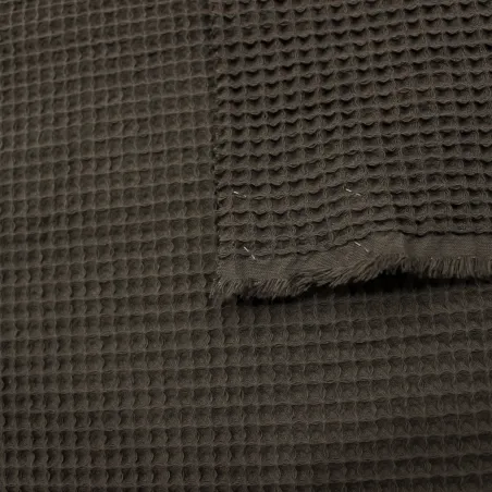 Tessuto waffle in cotone grigio - Tessuti fai da te | IL TESSUTAIO
