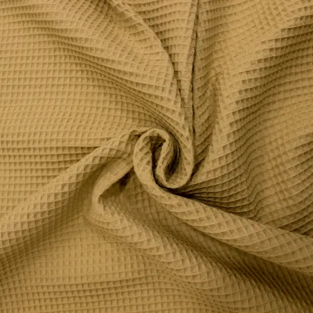 Tessuto waffle in cotone beige| abbigliamento bambini | IL TESSUTAIO