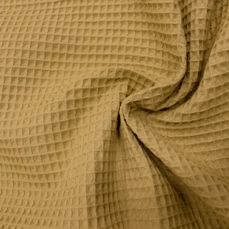 Tessuto waffle in cotone beige| abbigliamento bambini | IL TESSUTAIO