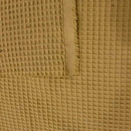 Tessuto waffle in cotone beige| abbigliamento bambini | IL TESSUTAIO