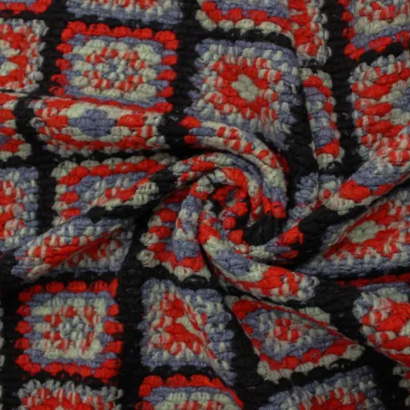 Tessuto deadstock per cappotto in misto multicolor