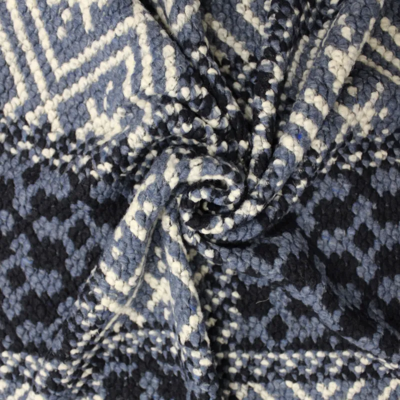 Tessuto misto lana per cappe e cappotti colore blu e carta da zucchero