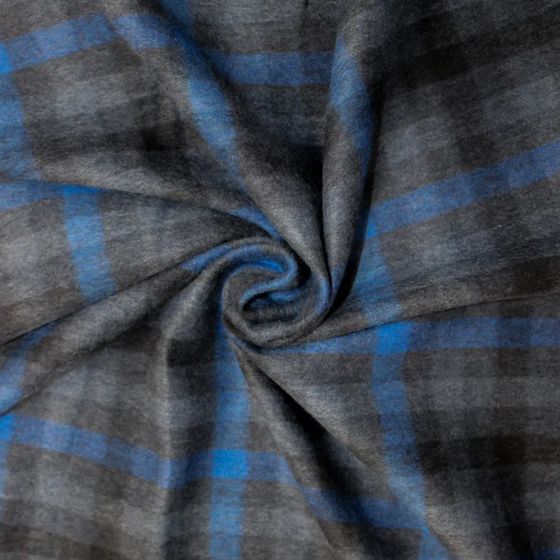 Tessuto per cappotto scozzese blu