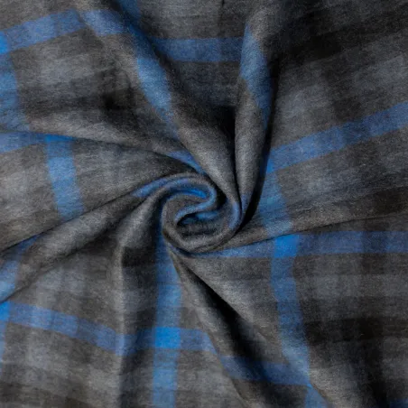 Tessuto per cappotto scozzese blu