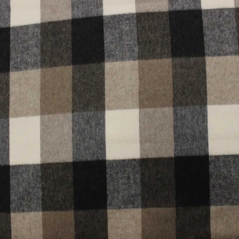 Tessuto panno per cappotto scozzese beige