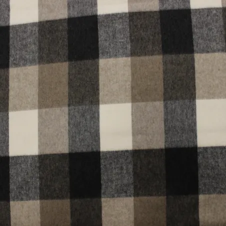 Tessuto panno per cappotto scozzese beige