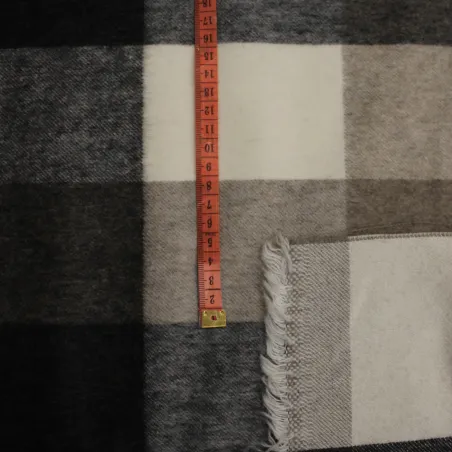 Tessuto panno per cappotto scozzese beige