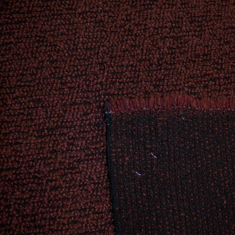 Tessuto in boucle' bordeaux | tessuti deadstock