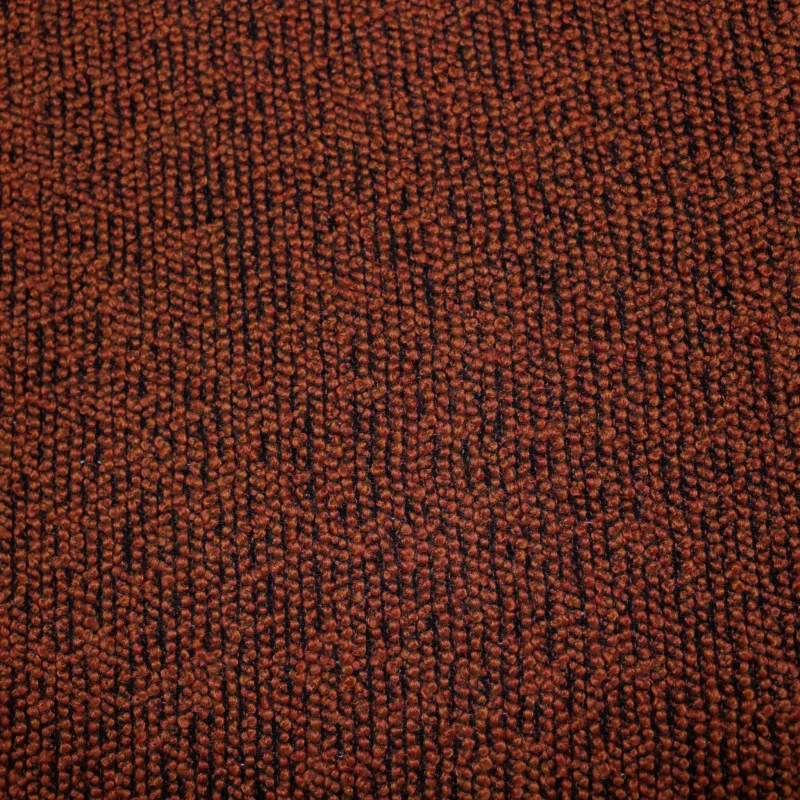 Morbido boucle' arancio scuro e nero | tessuti deadstock