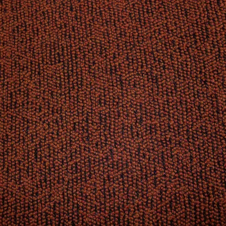 Morbido boucle' arancio scuro e nero | tessuti deadstock