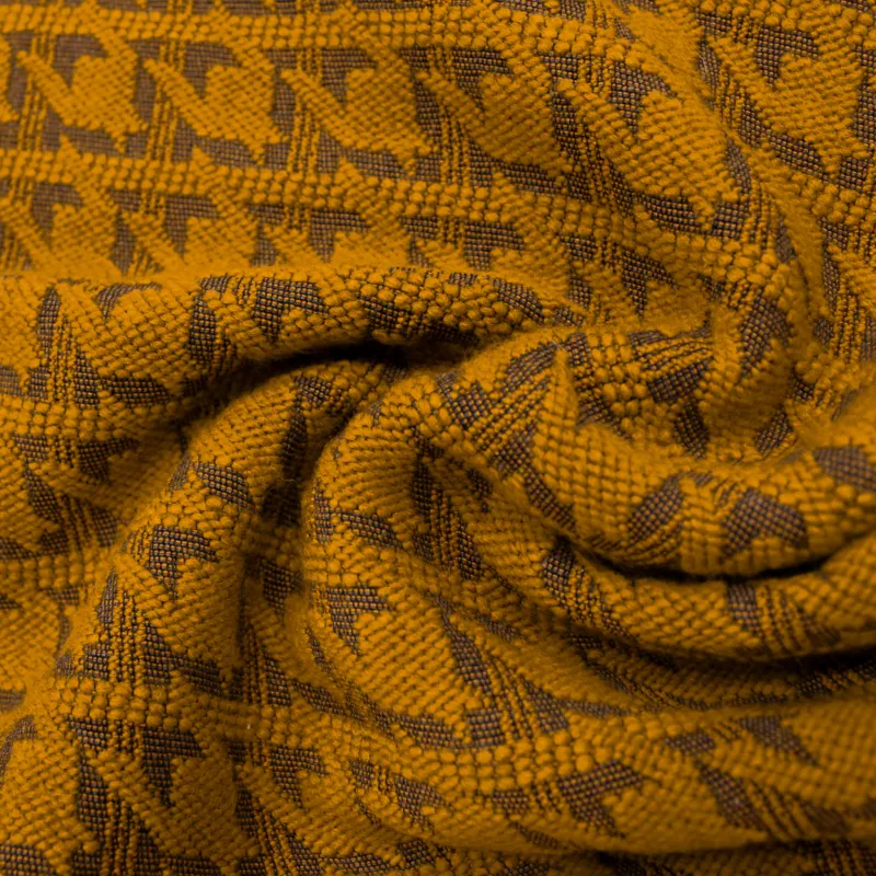 TESSUTO PIED DE POUL MADE IN ITALY DI COLORE OCRA | TESSUTI ABBIGLIEMENTO