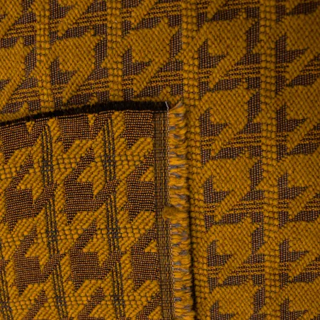 TESSUTO PIED DE POUL MADE IN ITALY DI COLORE OCRA | TESSUTI ABBIGLIEMENTO