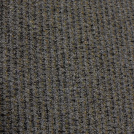 Tessuto per cappotto puntinato grigio in lana