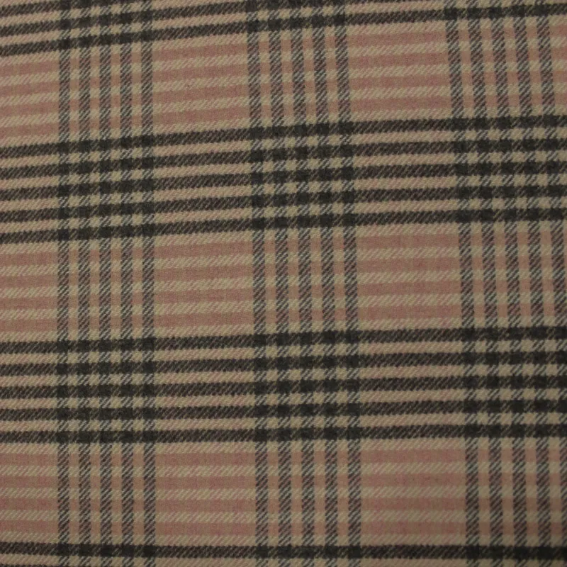 Tessuto per cappotto scozzese rosa e grigio