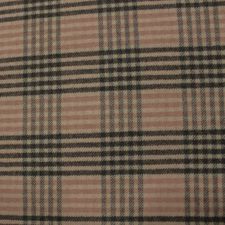 Tessuto per cappotto scozzese rosa e grigio