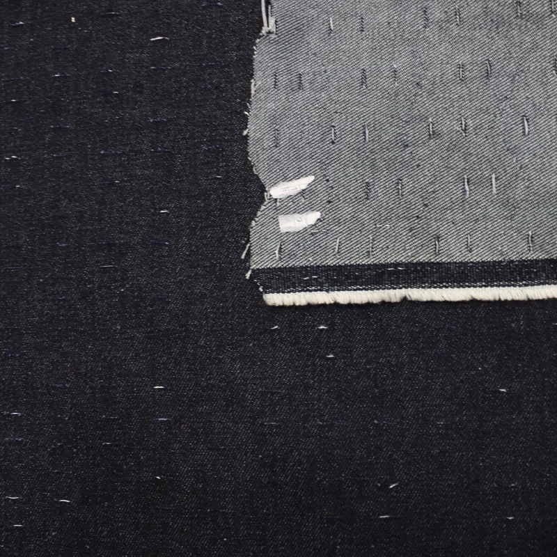 Tessuto Jeans geometrico- Blu | ILTESSUTO