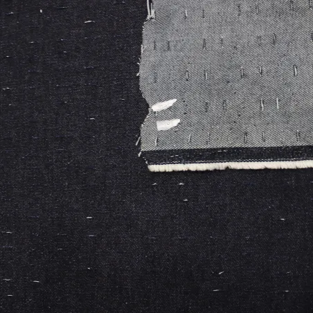 Tessuto Jeans geometrico- Blu | ILTESSUTO