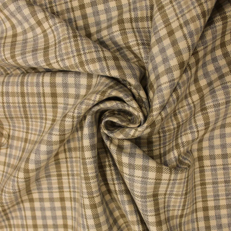 Tessuto scozzese beige per bambini | IL TESSUTAIO