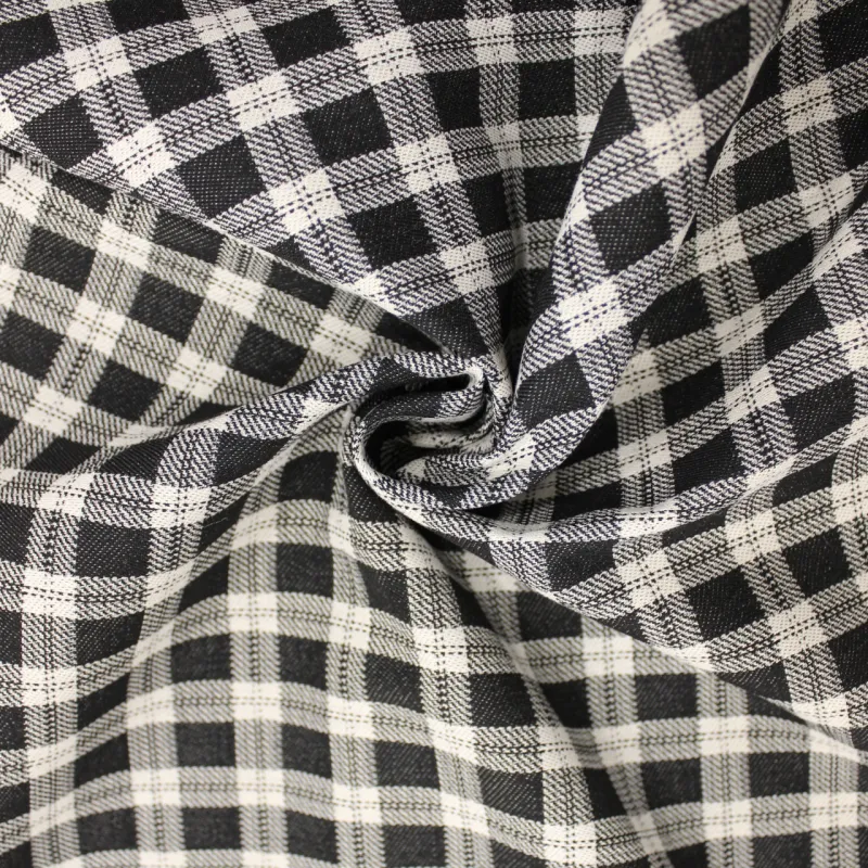 TESSUTO VICHY IN MISTO COTONE  BIANCO E NERO | ABBIGLIAMENTO DONNA