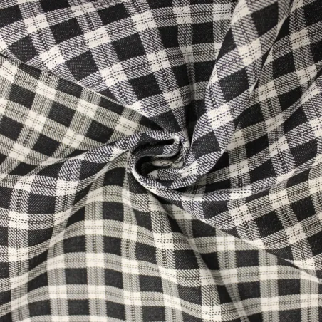 TESSUTO VICHY IN MISTO COTONE  BIANCO E NERO | ABBIGLIAMENTO DONNA