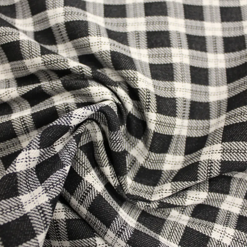 TESSUTO VICHY IN MISTO COTONE  BIANCO E NERO | ABBIGLIAMENTO DONNA