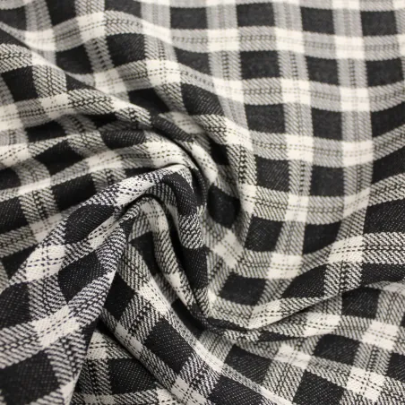 TESSUTO VICHY IN MISTO COTONE  BIANCO E NERO | ABBIGLIAMENTO DONNA