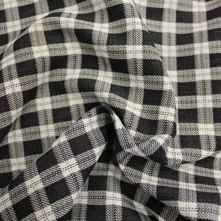 TESSUTO VICHY IN MISTO COTONE  BIANCO E NERO | ABBIGLIAMENTO DONNA