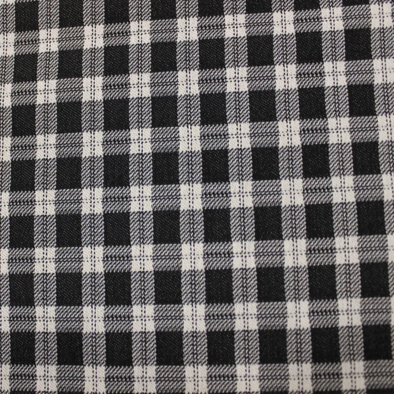 TESSUTO VICHY IN MISTO COTONE  BIANCO E NERO | ABBIGLIAMENTO DONNA