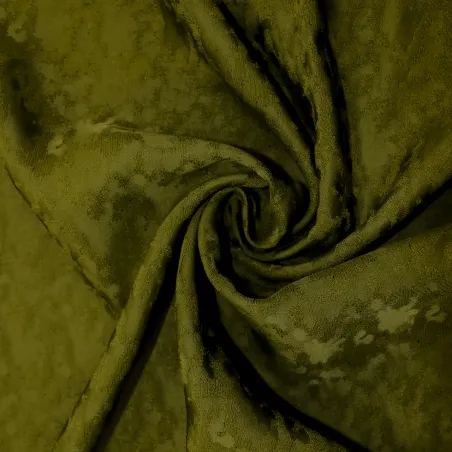 Tessuto Raso di Viscosa imprimè verde militare  |Tessuti Made in Italy
