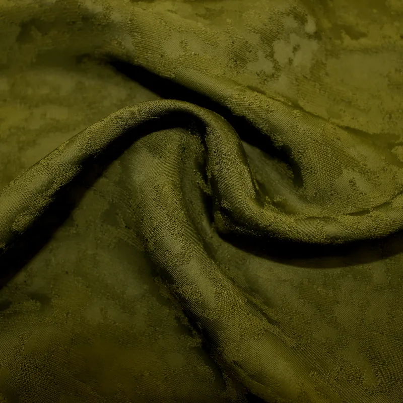 Tessuto Raso di Viscosa imprimè verde militare  |Tessuti Made in Italy