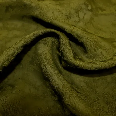 Tessuto Raso di Viscosa imprimè verde militare  |Tessuti Made in Italy