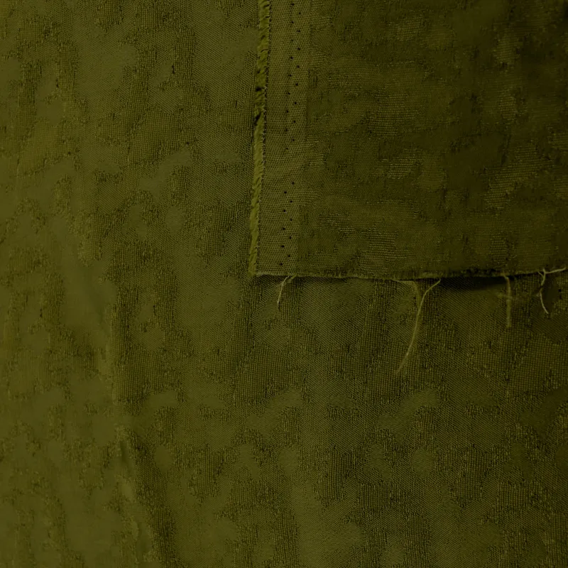 Tessuto Raso di Viscosa imprimè verde militare  |Tessuti Made in Italy