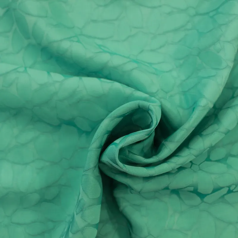 Raso in viscosa floreale verde acqua | Tessuti Pregiati
