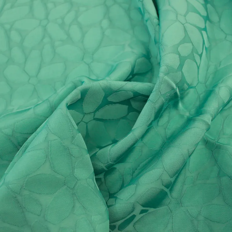 Raso in viscosa floreale verde acqua | Tessuti Pregiati