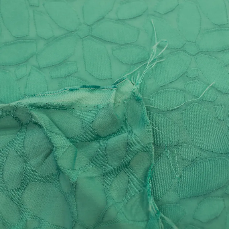 Raso in viscosa floreale verde acqua | Tessuti Pregiati